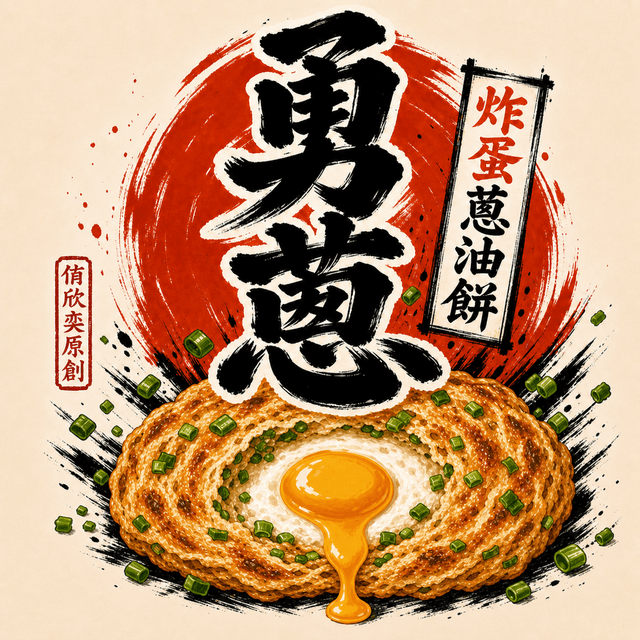 勇蔥炸蛋蔥油餅